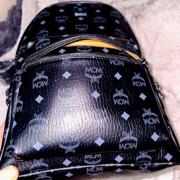 MCM Stark Studded Brand New Backpack Size Medium NWT Receipt Is In Photos - Picture 5 of 14